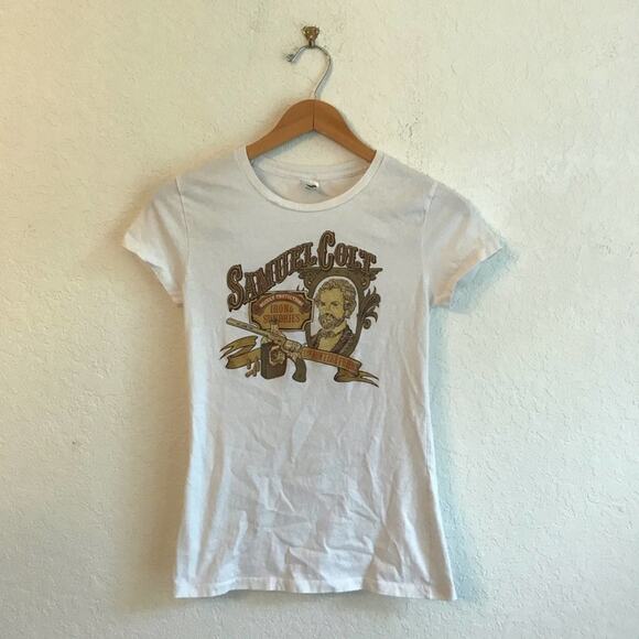 TeeFury Tops - TeeFury M white t-shirt Samuel Colt gun hunter